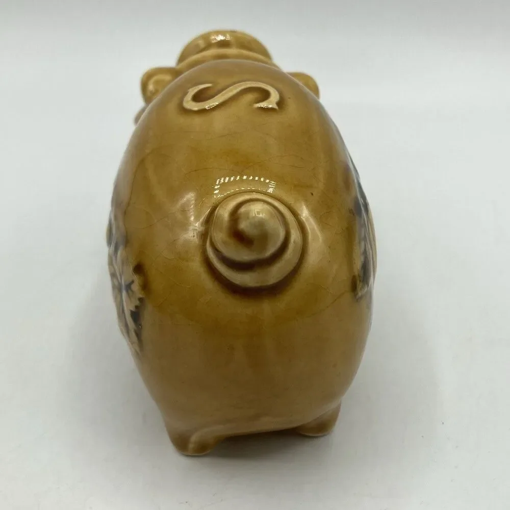 Vintage Enesco Japan Pig Salt & Pepper Shakers Harvest Gold Apple Grapes Ceramic